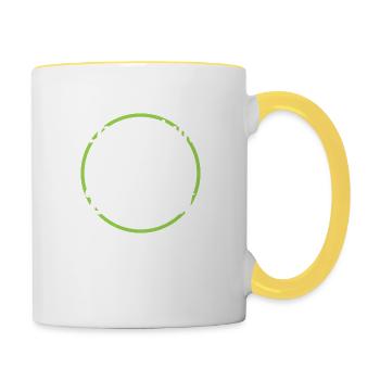 finding balance finding joy gift awesome - Contrasting Mug - white/yellow - Right