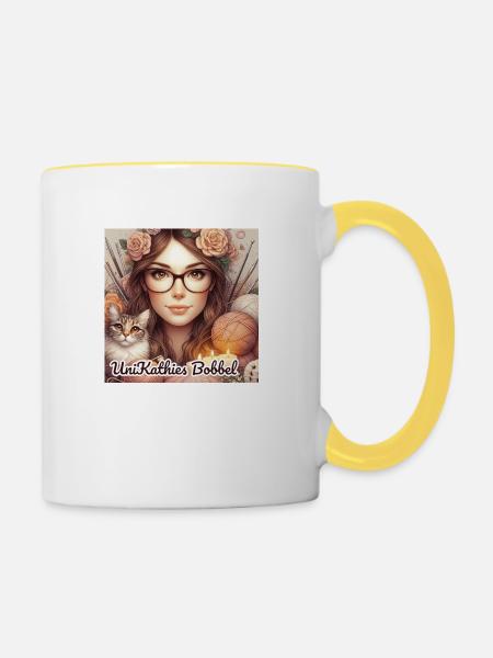 Unikathies KI - Tasse zweifarbig - Weiß/Gelb