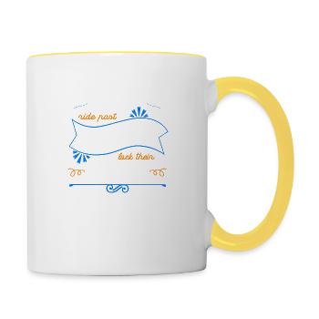 cadeau cadeau cadeau cadeau idée déclaration extraterrestre amants - Mug contrasté - blanc/jaune - Droite