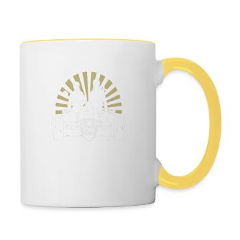 Retro Vintage Formula Racing - Contrasting Mug - white/yellow - Right