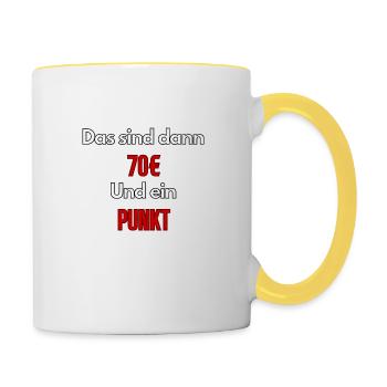 Meme That's 70€ and one point - ApriNoeScor - Contrasting Mug - white/yellow - Right