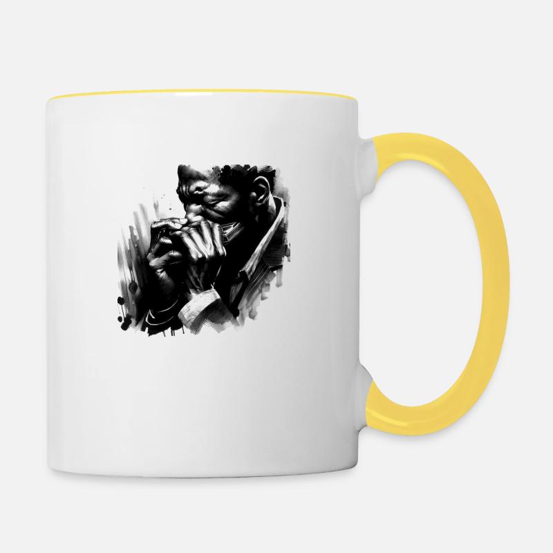 Souffle de Nuit - Mug contrasté - blanc/jaune