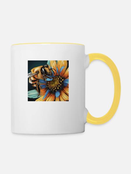 Nektar-Gier - Tasse zweifarbig - Weiß/Gelb