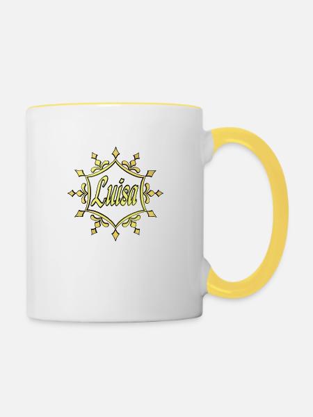 luisa2 - Tasse zweifarbig - Weiß/Gelb