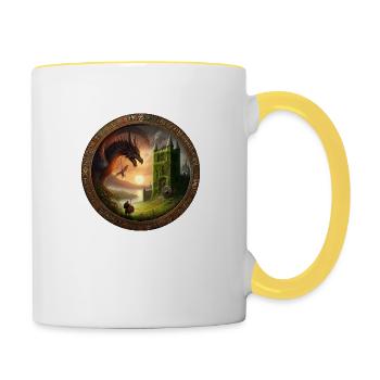 Ami dragon - Mug contrasté - blanc/jaune - Droite