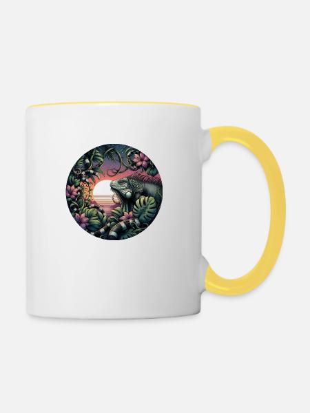 Iguana Libre - Tasse zweifarbig - Weiß/Gelb