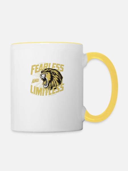 FURCHTLOS UND GRENZENLOS - Tasse zweifarbig - Weiß/Gelb