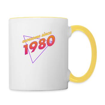 Rétro - Awesome since 1980 - Mug contrasté - blanc/jaune - Droite
