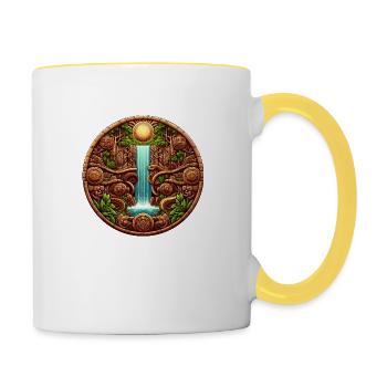 Cascade Maya - Mug contrasté - blanc/jaune - Droite