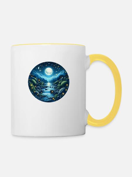Mondmagie - Tasse zweifarbig - Weiß/Gelb