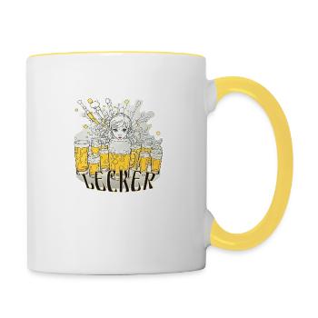 Délicieuse bière - Mug contrasté - blanc/jaune - Droite