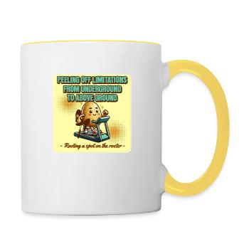 Potato poem for paintball fittness. - Contrasting Mug - white/yellow - Right