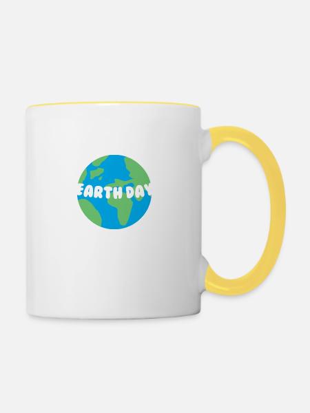 Earth Day - Tasse zweifarbig - Weiß/Gelb