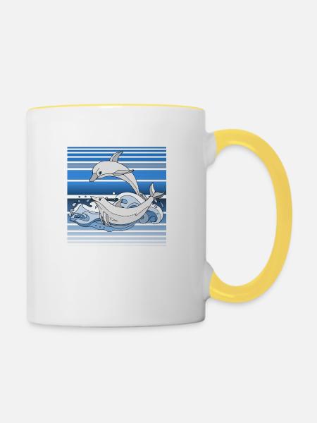 Delphine - Tasse zweifarbig - Weiß/Gelb