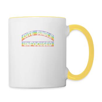 Drôle Mignon Bundle De Rage Non Focalisée Arc-en-Ciel Goth - Mug contrasté - blanc/jaune - Droite