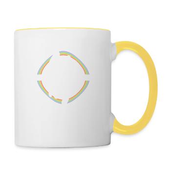 Drôle Mignon Bundle De Rage Non Focalisée Arc-en-Ciel Goth - Mug contrasté - blanc/jaune - Droite