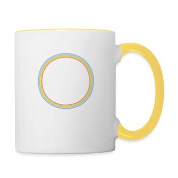 Drôle Mignon Bundle De Rage Non Focalisée Arc-en-Ciel Goth - Mug contrasté - blanc/jaune - Droite