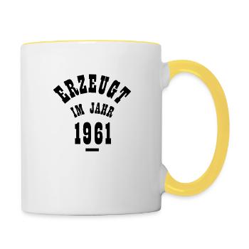 Created in 1961 - Contrasting Mug - white/yellow - Right