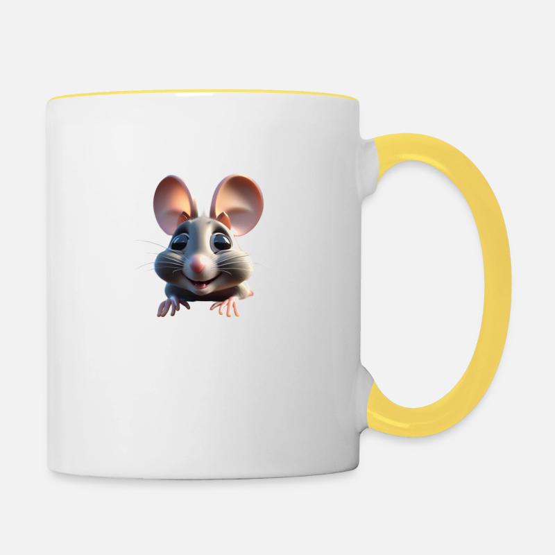 Mouse 1 - Contrasting Mug - white/yellow