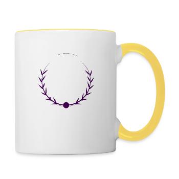 birthday present idea destiny quotes - Tasse zweifarbig - Weiß/Gelb - Rechts