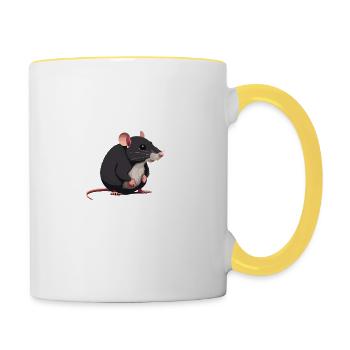 Maus - Tasse zweifarbig - Weiß/Gelb - Rechts