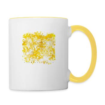 Explosion de couleurs estivales - Mug contrasté - blanc/jaune - Droite