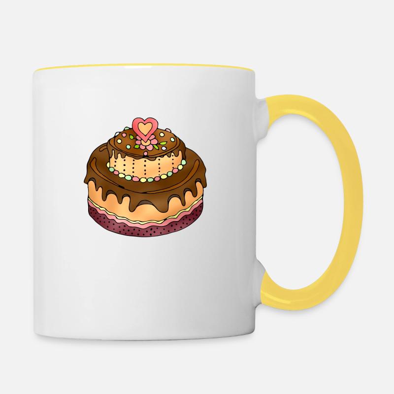 Gâteau - Mug contrasté - blanc/jaune