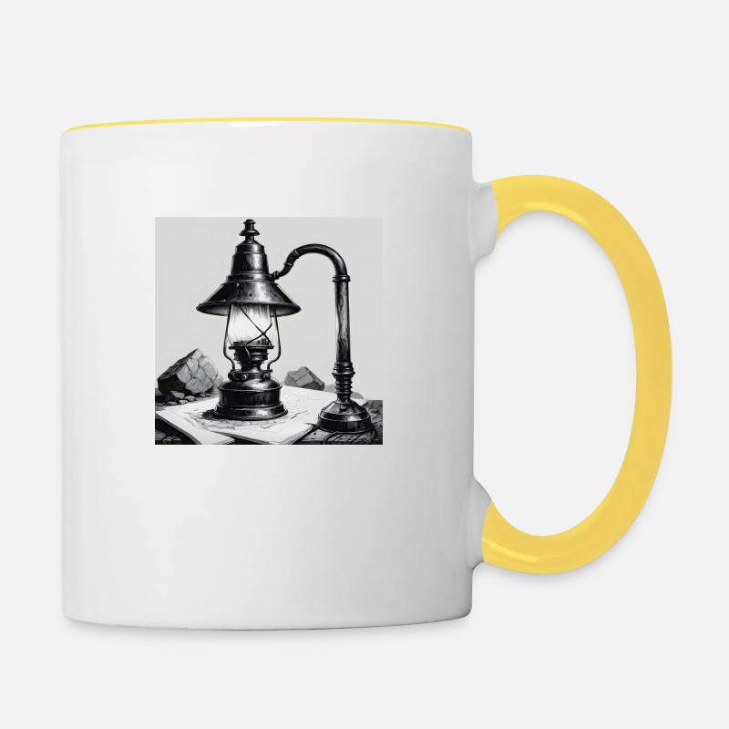 Lampe de mineur Passion - Mug contrasté - blanc/jaune