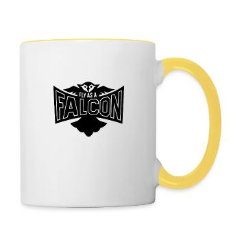 Fly As A Falcon - Black - Contrasting Mug - white/yellow - Right