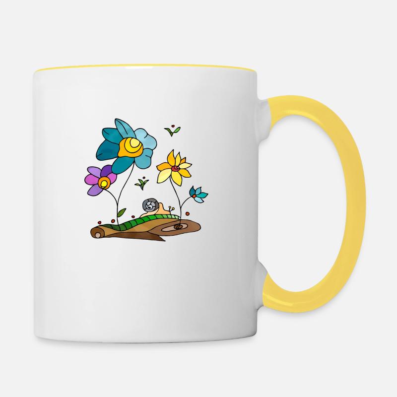 Fleur - Mug contrasté - blanc/jaune