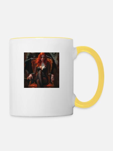 Devil - Tasse zweifarbig - Weiß/Gelb