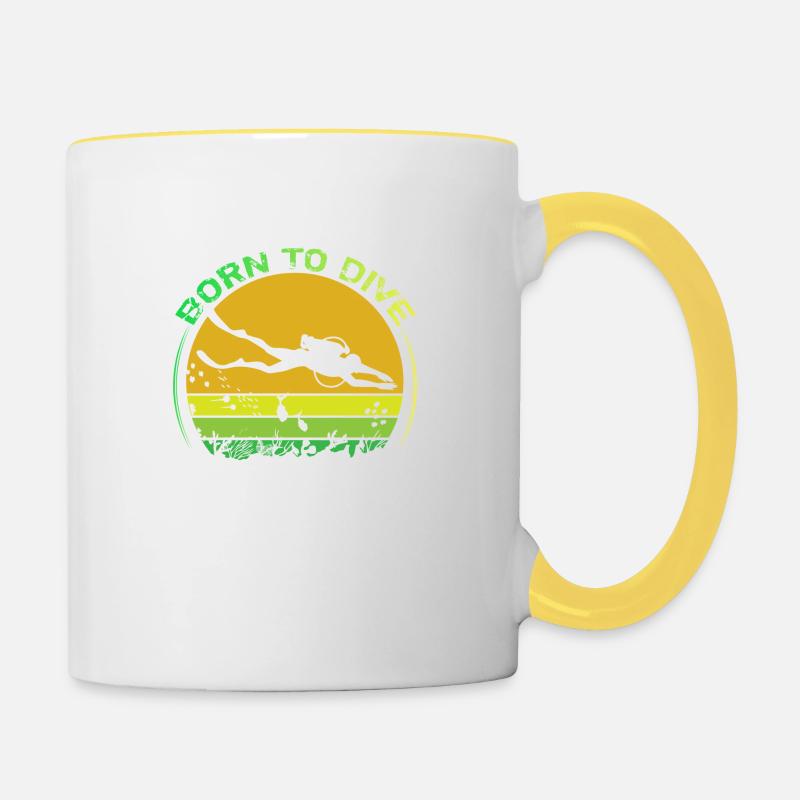 Born to Dive - Contrasting Mug - white/yellow