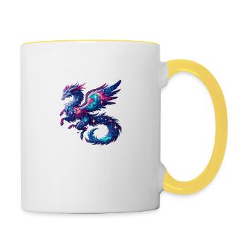 Dragon astrologique - Mug contrasté - blanc/jaune - Droite