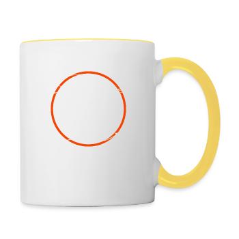 humor birthday present daring spirit - Tasse zweifarbig - Weiß/Gelb - Rechts