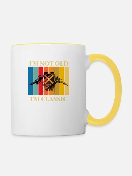 Oldie but goldie - Contrasting Mug - white/yellow
