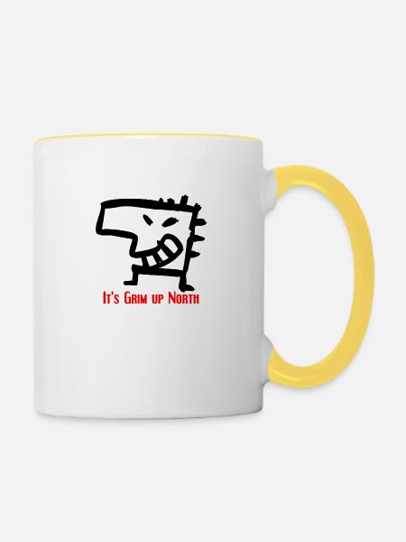 Grim klein - Tasse zweifarbig - Weiß/Gelb