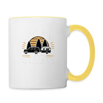 Camping Opa - Tasse zweifarbig - Weiß/Gelb - Rechts