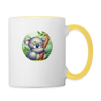Koala heureux Koala Ours Koala - Mug contrasté - blanc/jaune - Droite