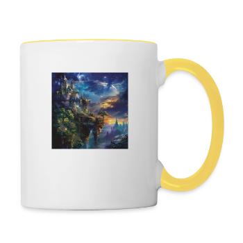 chateau de rêve - Mug contrasté - blanc/jaune - Droite