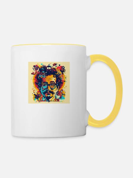 Popkultur - Tasse zweifarbig - Weiß/Gelb