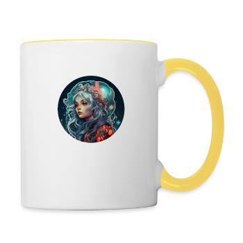 Sci Fi Fantasy Mädchen - Tasse zweifarbig - Weiß/Gelb - Rechts