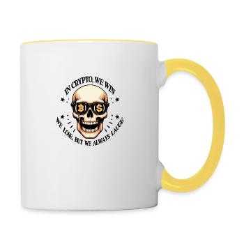 Für Krypto-Fans - Tasse zweifarbig - Weiß/Gelb - Rechts