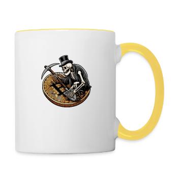 The old man and the currency - Contrasting Mug - white/yellow - Right