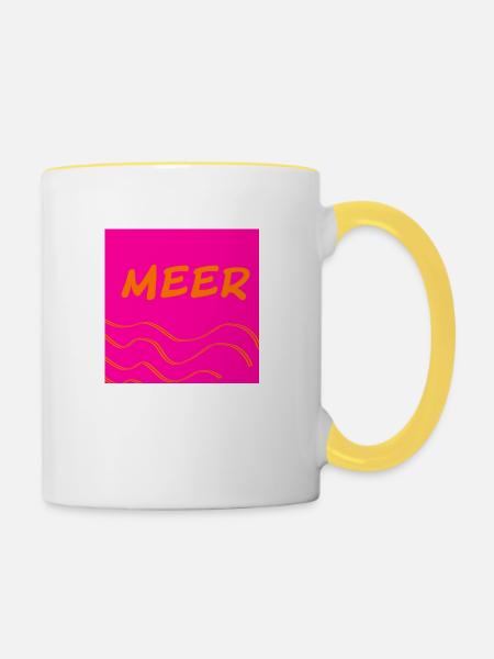 Meer - Tasse zweifarbig - Weiß/Gelb