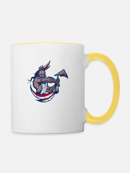 indianer - Tasse zweifarbig - Weiß/Gelb