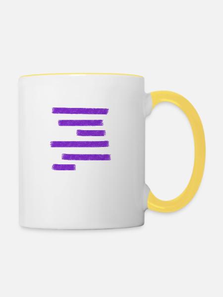 Lila Farbbalken - Tasse zweifarbig - Weiß/Gelb