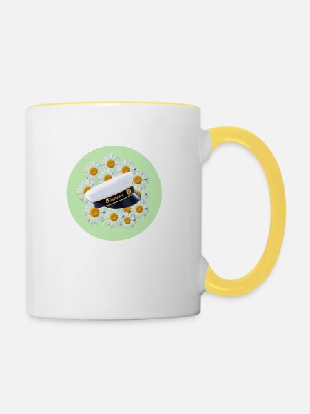 Abschlussfeier 2024 Abiturfeier - Tasse zweifarbig - Weiß/Gelb