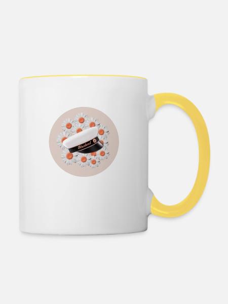 Abschlussfeier 2024 Abiturfeier - Tasse zweifarbig - Weiß/Gelb