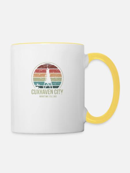 cuxhaven maritim - Tasse zweifarbig - Weiß/Gelb