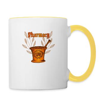 Mortier ancien - Mug contrasté - blanc/jaune - Droite
